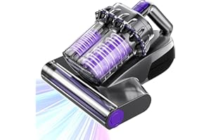 Mattress Vacuum, Bed Vacuum Cleaner with 16Kpa Suction 253.7nm UV-C Light, 145°F Heat & 30000 RPM/Min Tapping, HEPA Filter & 