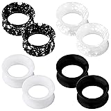 OUFER 8PCS Silicone Ear Gauges Flexible Ear Tunnels