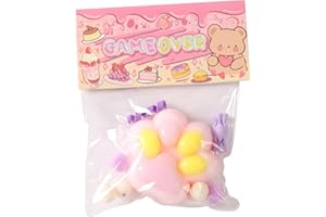 CAENYO Taba Squishy Cat Paw Squeeze Toys,Sensory Fidget Toy for Your Best Mellow and Chill,Party Favors, Birthday Gift, Squishy Toys for Adults (Taro Puree Purple)