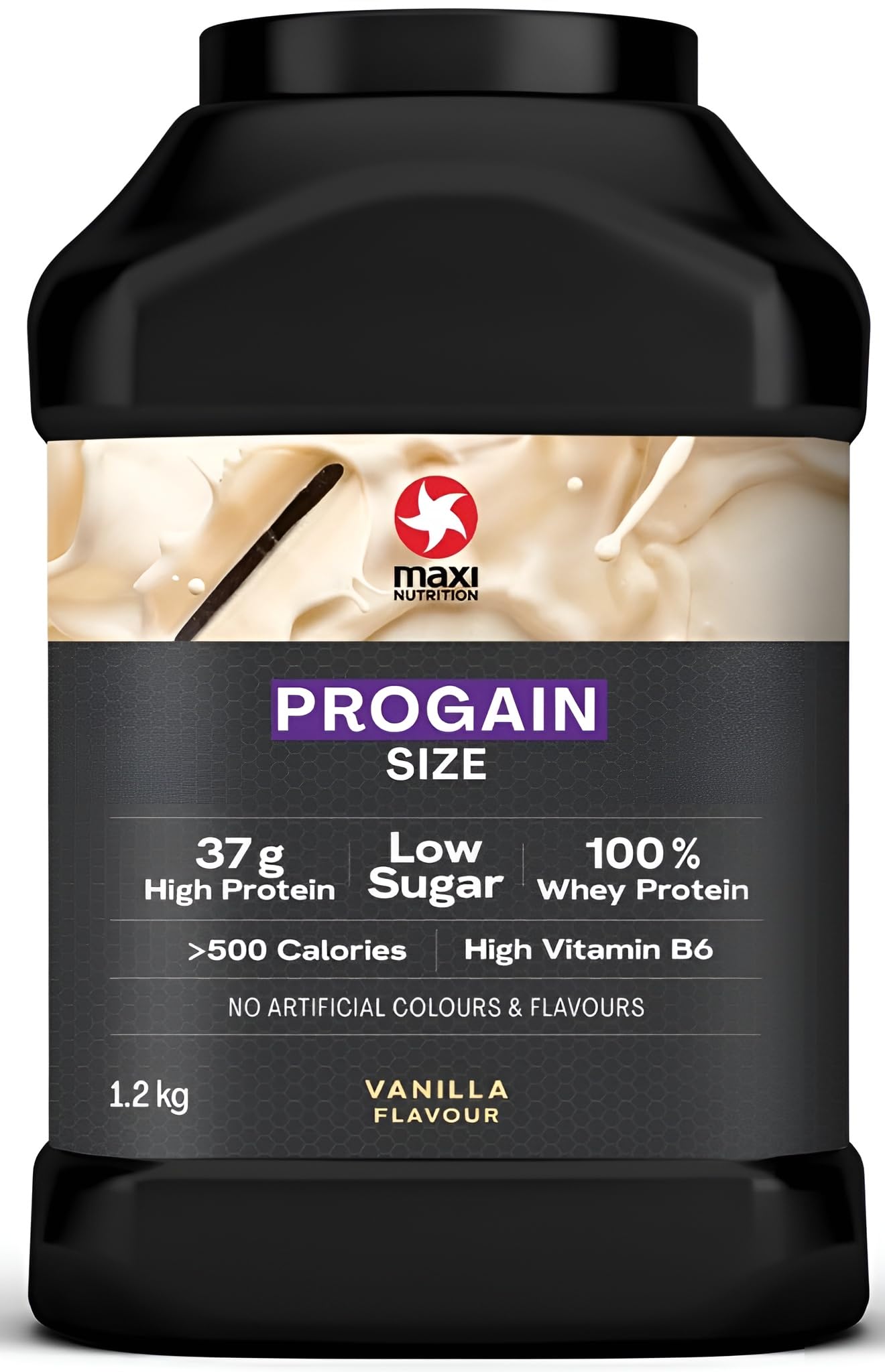 MaxiNutrition Progain - Vanilla - Whey Protein Powder Sports Supplement Shake for Size & Mass - 1.2kg - 10 Servings