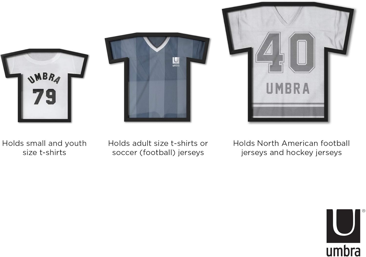 Umbra T-Frame Unique Display Case to Showcase Adult Sized T-Shirts (Small to Large), Medium, Black: Kitchen & Dining