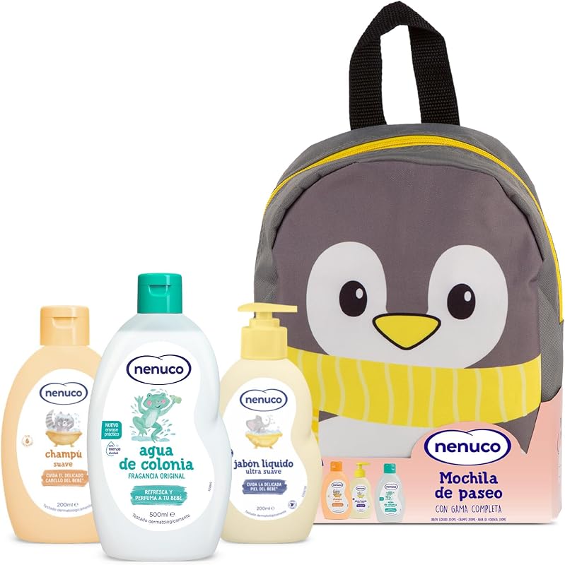 Mochila de caminhada Penguin Baby Pack, com gama completa, colónia, sabonete, champô, 3x200ml