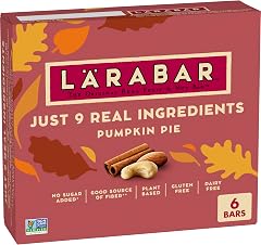 Larabar Pumpkin Pie Fruit and Nut Bars, 6 ct, 9.6 oz | Limited Edition, Gluten-Free, Vegan, Plant Based, Dairy Free, Kosher, 