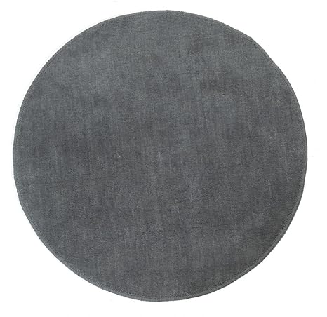 Homescapes Dekorativer Kurzflor Teppich rund grau - 70 cm