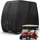 NEVERLAND Golf Cart Cover 4 Passenger for Club Car EZGO Yamaha Golf Carts | Heavy Duty 420D Durable Fabric, Waterproof Rear Zipper, Windproof Strap Dustproof UV resistant for 4 Seat Cart Up to 112 Inch