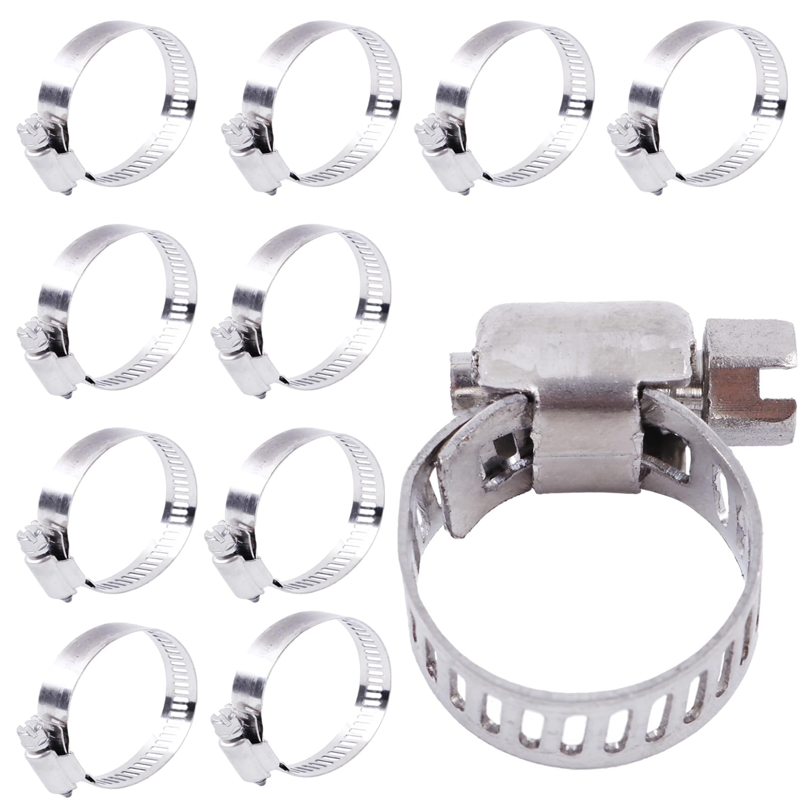 LUXERAD Pipe Clamps 4 Packs Metal Hose Clamps 27mm-51mm Adjustable Pipe Clamps for Hose and Tube Fixing Width 12mm