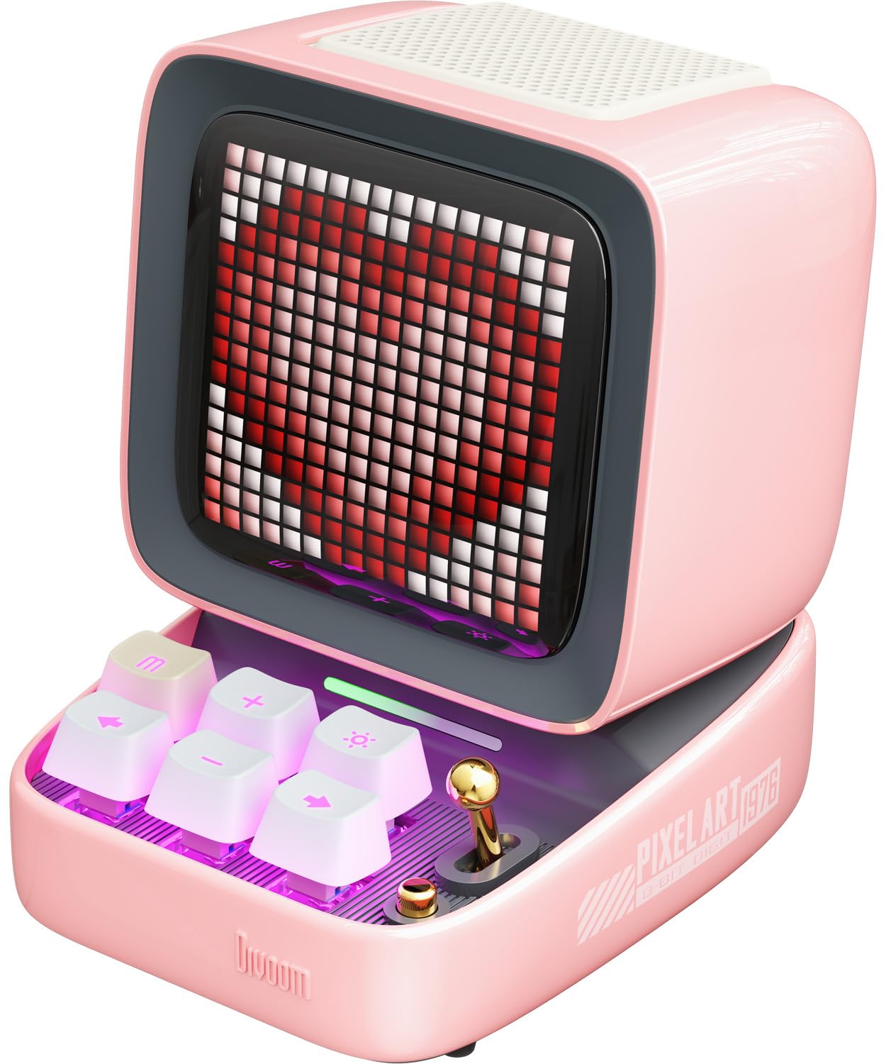 【可愛すぎぎぎぎぎぎ！】Divoom Ditoo Pro ポータブルスピーカー 15W Bluetooth 強化された低音 青軸キーボード RGBライト 可愛い ワイヤレススピーカー ピクセルアート 専用アプリ USB-C接続 PC用 多機能 最大12時間持ち TFカード ピアノ塗装仕上げ ギフトにも最適 メーカー保証3年 第5世代（ピンク）商品画像