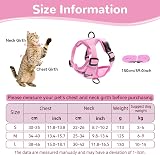 Grantop Cat Harness and Lead Set Adjustable Reflective Light Pink S view 2