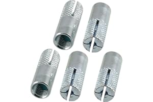 uxcell uxcell25mm Long Metal M6 Threaded Expansion Bolt Sleeve Anchors Tool 5 Pcs