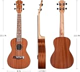 Dripex 23 Inch Concert Ukulele Natural Wood with Beginners Kit view 8