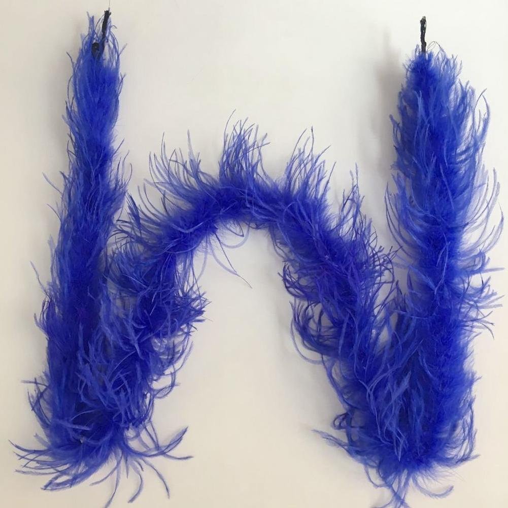 KOLIGHT Pack of 1.8m Dyed Ostrich Feather Boa Scarf DIY Home Wedding Party Office Clothing Accessories Decoration (Royal blue)