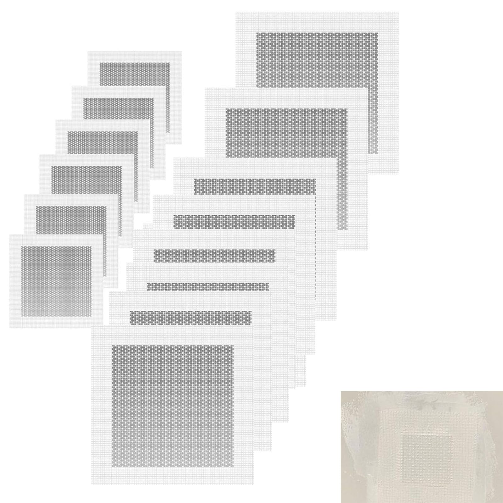 CocCCoon 14Pcs Plasterboard Patch Wall Repair Kit - 2/4/6/8 Inch for Drywall Repair