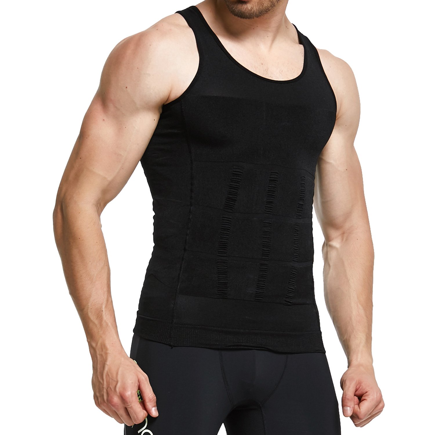 GKVK Mens Slimming Body Shaper Vest Shirt Abs Abdomen Slim - BSA Soar