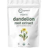 Organic Dandelion Root Tea Powder, 8oz | Up to 220 Servings | Premium Source for Daily Beverage | 100% Pure Dandelion Supplement | Caffeine Free, Non-GMO, No Sugar, Eco-Friendly Recyclable Bags