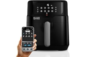 Smart Air Fryer 4.7 Quart App-Controlled Digital Air Fryer with 7 Presets, 400°F Max Temp, Ceramic Nonstick Basket, Compact D