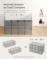 SONGMICS Pet Playpen with Floor 143x73x46 cm Grey LPC002G01 view 4