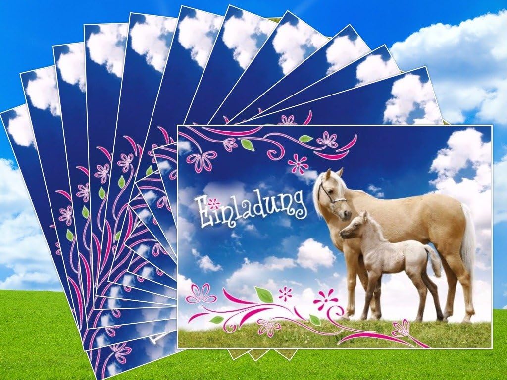 Edition Colibri (10780) 12 Horse Invitations (Set 3) Set of 12 Kid’s Birthday Party Invitations - Image 4