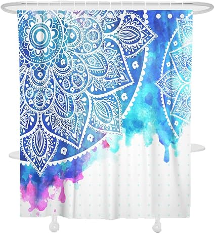 Download Oduo Douchegordijn Waterdicht Mandala Bedrukt 3d Polyester Waterbestendig Stof Wasbaar Badgordijn Met 12 Haken Voor Badkamer Woondecoratie Schilderij 150x180cm Amazon Nl