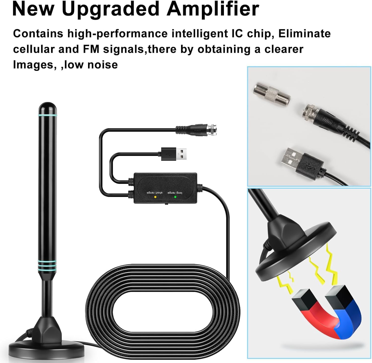 TV Antenna Indoor Antenna for Smart TV for Long Range Reception and All Smart TVs HD Digital Antenna with Amplifier Signal Booster for Local Channels Supports 4K 1080p-2025 Upgrade