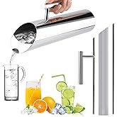 67oz/2L Stainless Steel Water Pitcher With Spout Guard - Food Grade Modern Metal Jug for Hot/Cold Drinks - Heat Insulation Handle, Ice Guard Pot for Iced/Hot Tea, Fruit Tea, Coffee, Milk