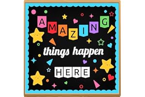LioNergy Classroon Bulletin Board Decoration Set Welcome Bulletin Board Wall Door Decor for Kindergarten Preschool Elementary Middle School - Amazing Things Happen Here
