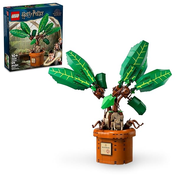 LEGO HARRY POTTER MANDRAKE FIGURE & POT PLANT TOY, HARRY POTTER COLLECTIBLE GIFT IDEA FOR KIDS, MAGICAL CREATURE PLAYSET FOR ROOM DÉCOR, HARRY POTTER TOY FOR 10 YEAR OLD GIRLS, BOYS OR ANY FAN, 76433