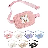 YOOLIFE Initial Crossbody Bag Fanny Pack for Girls Kids, Purse for Little Girl Everywhere Belt Bag Personalized Girls Birthday Gifts, Pink M