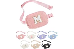 YOOLIFE Initial Fanny Pack for Women Girls - Monogram Belt Bag Crossbody Bag Waist Packs, Personalized Birthday Gifts for Women Teen Girls Mom Daughter Friend Sister, Pink M
