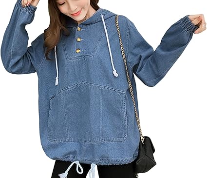 half denim half hoodie jacket