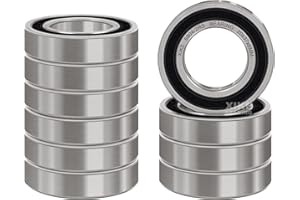 XIKE 10 Pcs 6904-2RS Bearings 20x37x9mm, Double Rubber Seals and Pre-Lubricated, Deep Groove Ball Bearing.