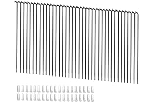 Goucrro 13G Bicycle Spokes 2.3mm Steel 70-300mm Bike Spokes Black Wheel Spokes with Nipples for Mountain Bike E-bike Tricycle Wheels(Black,13G-213mm)