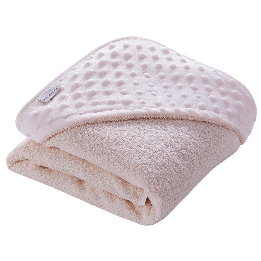 Plush Dimple Hooded Baby Towel - Cream