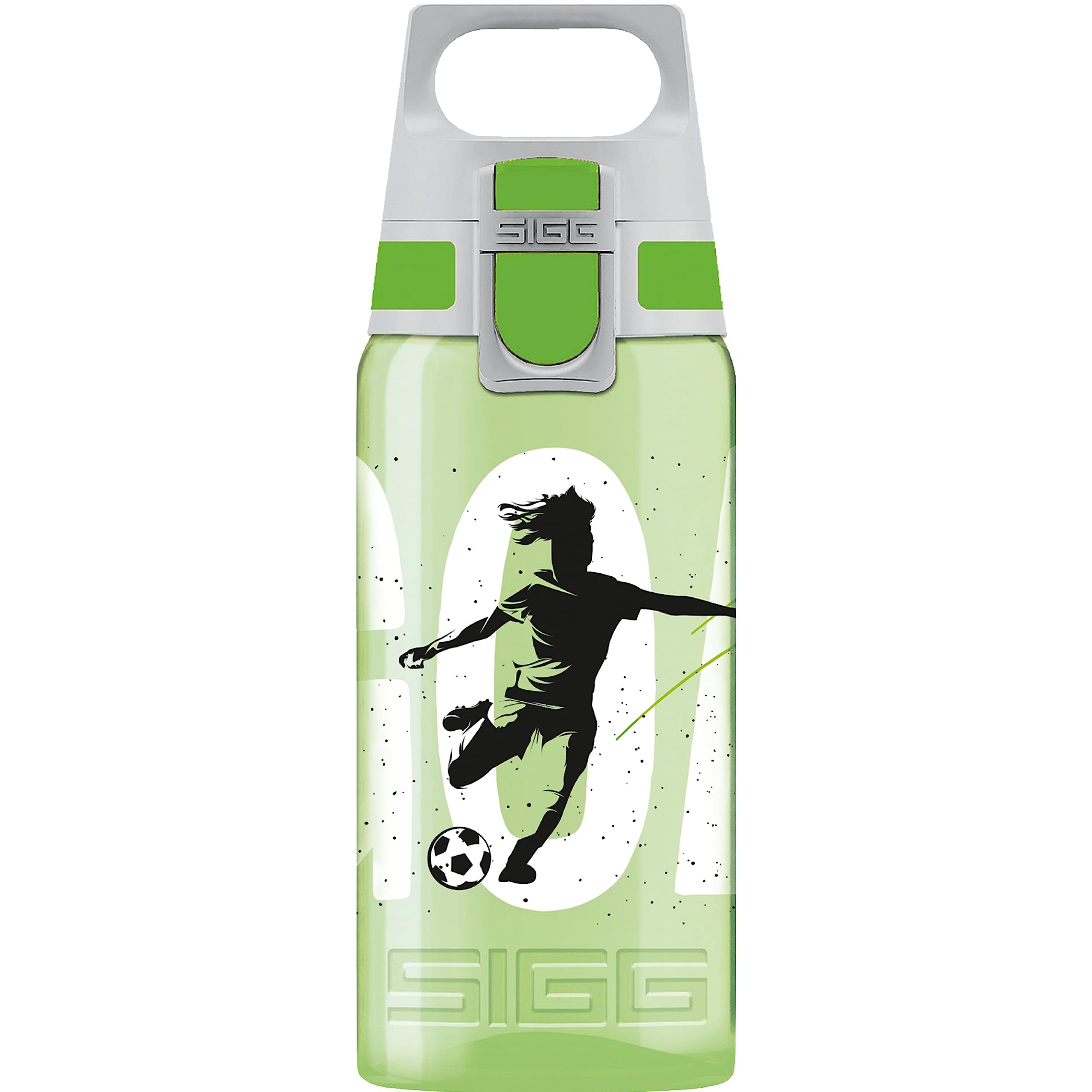 Sigg - Sports Water Bottle For Kids - Viva One Goal - Suitable For Carbonated Drinks - Leakproof - Dishwasher Safe - BPA Free - School & Bike - Light Green - 0.5L