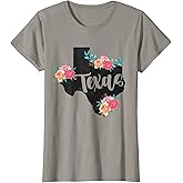 Vintage Texas Home State Map Pride Flowers Retro Rodeo T-Shirt