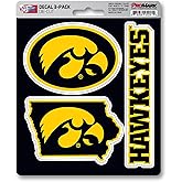 FANMATS NCAA University of Iowa 3 Piece Decal Set
