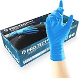 UNIGLOVES PRO.TECT Blue Nitrile Gloves Large Box of 100 Extended Cuff view 1