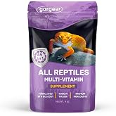 Gargeer 4oz All Reptile &amp; Amphibian Multi-Vitamin Powder. Made in USA | Comprehensive daily multivitamin! Ultrafine unflavored dust coats insects &amp; greens to support immunity, bone &amp; nerve health