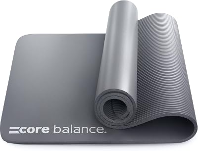 Core Balance Extra Thick Pilates Mat 10mm Non Slip 180x60cm with Strap