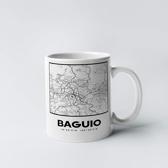 Baguio City Map 11 oz. White Gift or Souvenir Coffee Mug