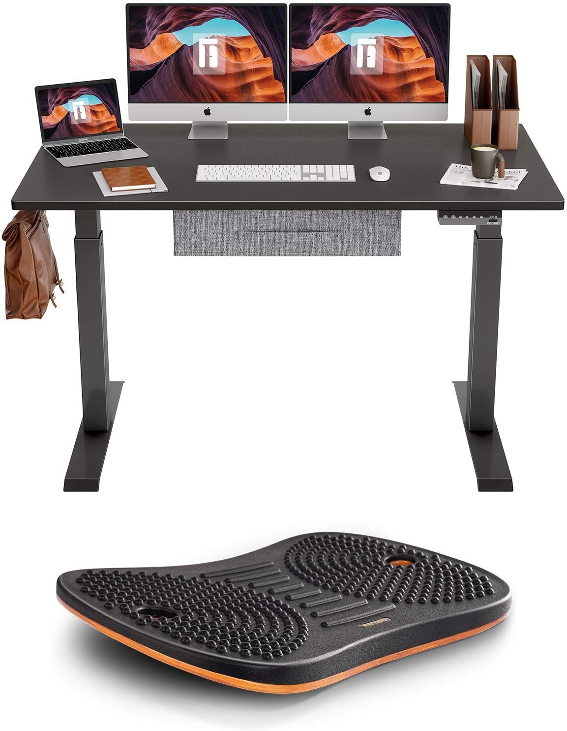 FEZIBO Electric Standing Desk with Drawer, 55 x 24 inches