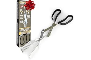 BBQ Croc 3 in 1 Barbecue Tool 15-inch - Extra Light Tongs, Spatula and Grill Scraper (Green)