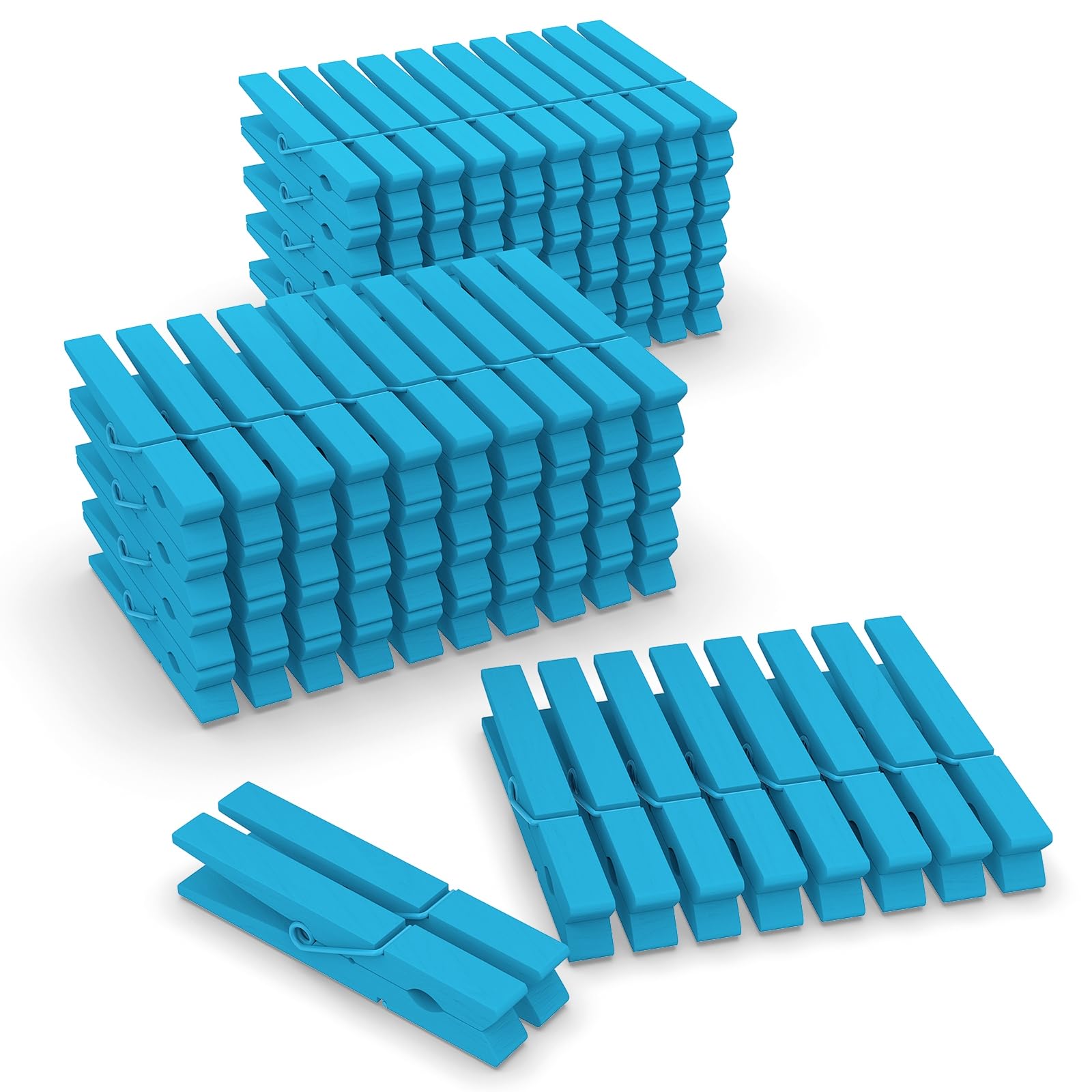 Photo 1 of 100 Pack Clothes Pins Wooden, 2.9 Inch Colored Clothespins Wood, Close Pins for Crafts Decorations Classroom Hanging Pictures, Wood Clips for Clothes Outdoors, Blue