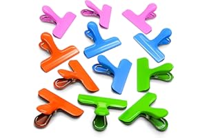 Croc Jaws Chip Clips - Non Magnetic. Stainless Steel. 3 Inches - Pack of 12, Multicolor