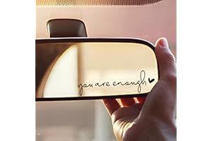 Miarita 3X Hello Beautiful Rearview Mirror Decal, Vanity Mirror Stickers, Rear View Mirror Sticker, Car Mirror Stickers. (You are Enough Black)