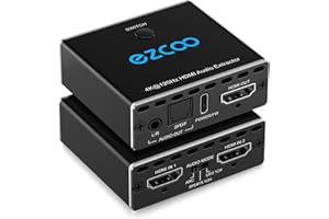 ROFAVEZCO HDMI2.1 Audio Extractor 4K@120Hz D-o-l-b-y Atmos ARC CEC VRR ALLM EDID HDCP2.3 Fit Various Video- SPDIF 5.1CH Optical Toslink,Stereo Audio Breakout, HDMI Repeater Digital for PS 5, Xbox X