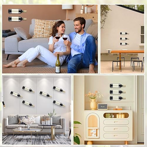 Yimerlen 12 Pcs Spiral Wine Wall Holder, Wall Mounted Wine Rack