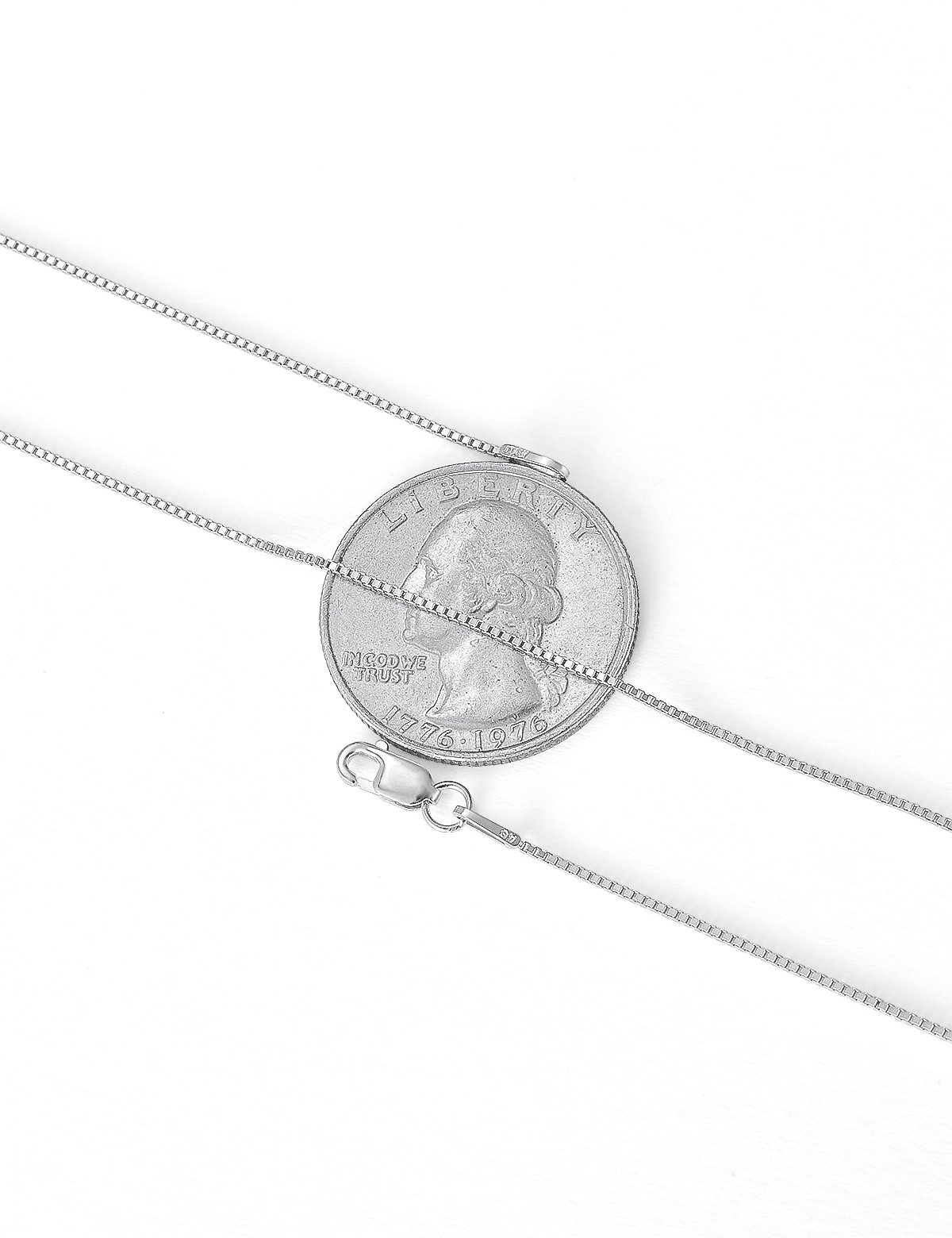 ASHINE 925 Sterling Silver Box Chain Necklace for Women, 1mm 0.8mm Italian Chains, Dainty & Sturdy Necklace with Silver Polishing Cloth Available in 16-36 Inch