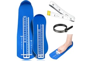 Weewooday 2 Pcs Foot Measurement Devices Shoes Size Measuring Devices with Tape and Ring Sizer, Us Size(Blue,Stylish)