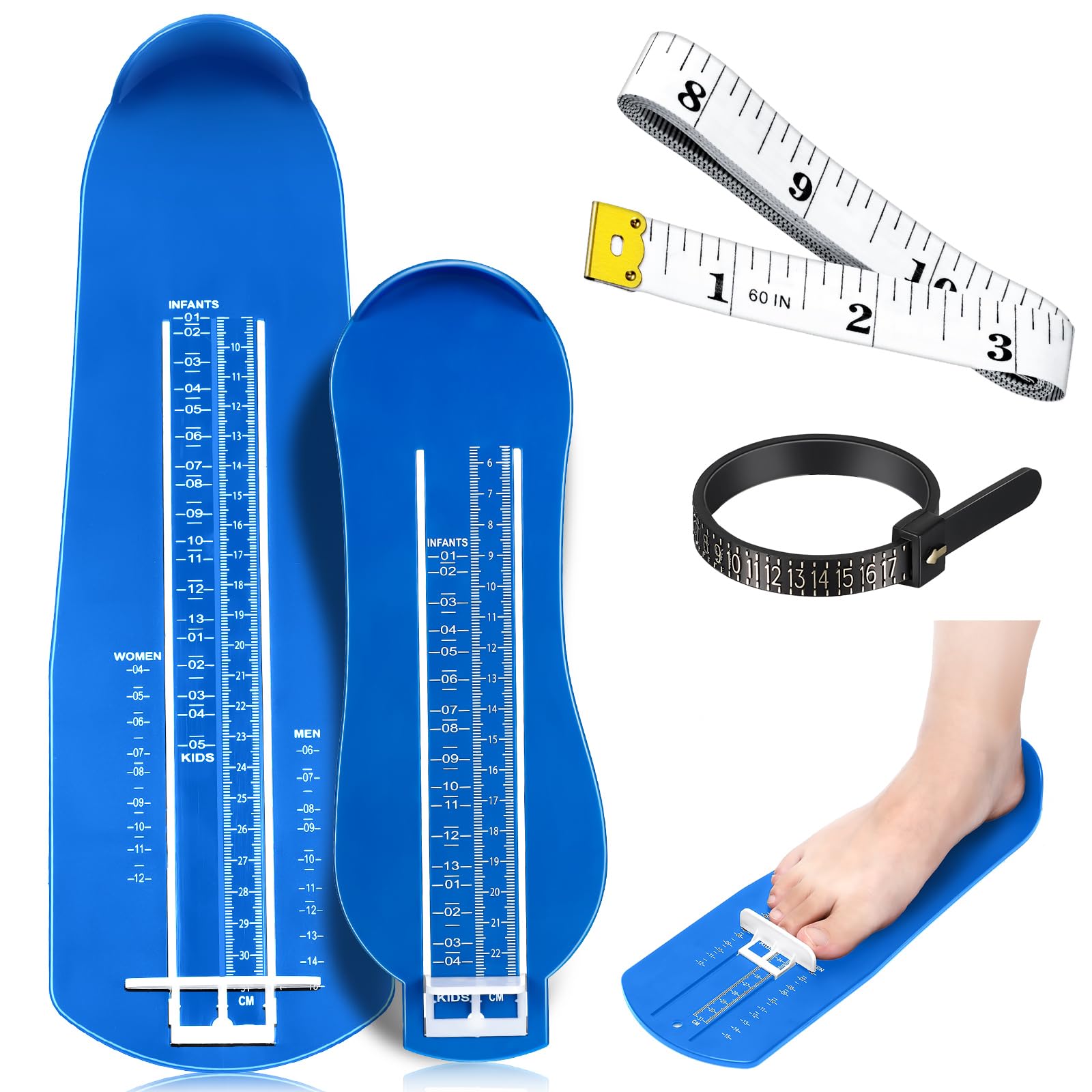 Weewooday 2 Pcs Shoes Measuring Sizer Foot