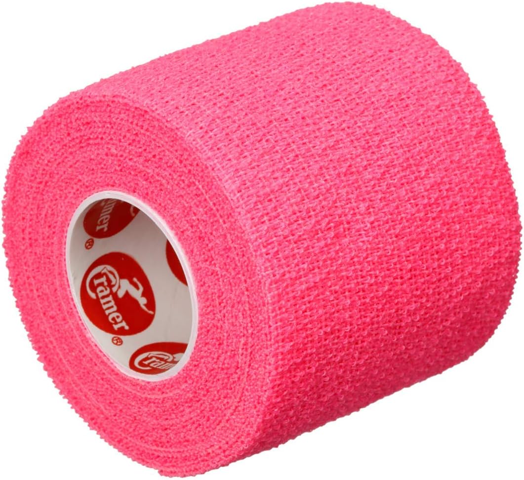 Cramer Eco-Flex Self-Stick Stretch Tape, Cohesive Tape, Flexible Elastic Sports Tape, Athletic Training Supplies, Easy Tear Self-Adherent Bandage Wrap, Bulk Cases, 6 Yard Rolls, Pink Compression Tape: Sports & Outdoors